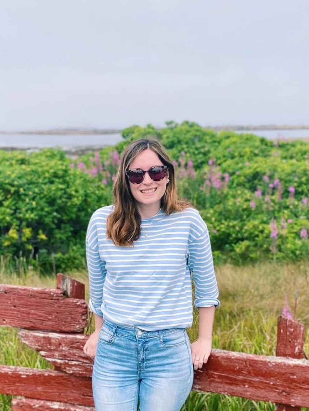 Striped Blue and White Long Sleeve Tee